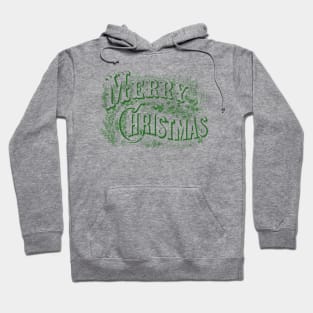 Merry Christmas Retro Floral Typography Hoodie